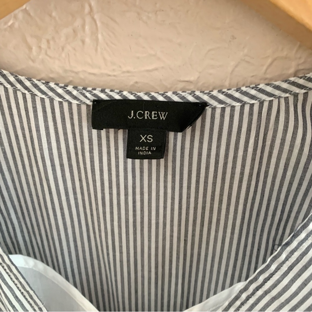 J.Crew Ruffle sleeve cotton voile dress blue stripe - Picture 12 of 12